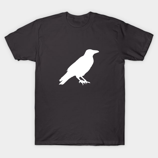 Raven bird - white T-Shirt by TinyPrinters